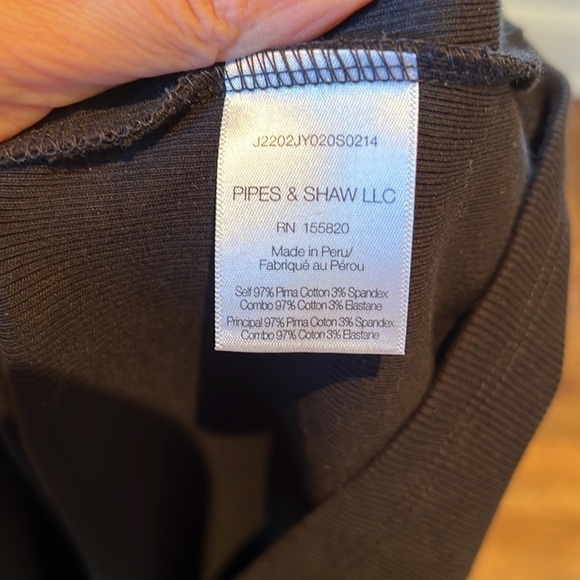 VERONICA BEARD JEANS Gibson MIXED MEDIA BLACK BALLOON SLEEVE RIBBED TOP SIZE S - Picture 11 of 12